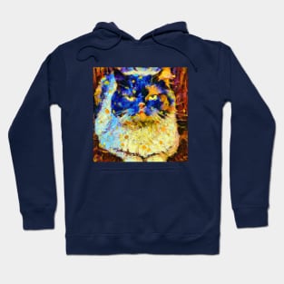 Blue Faced Cat in the Style of Van Gogh Hoodie